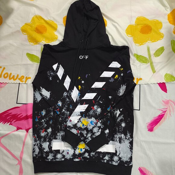 Off-White White Print Black Hoodie - Picture 2 of 8